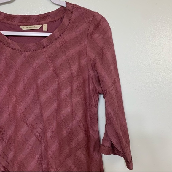 Soft Surroundings Mauve Purple Cotton Blend Shift Dress Size S - Picture 3 of 8